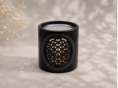 Räucherstövchen "Black-Blume des Lebens"
